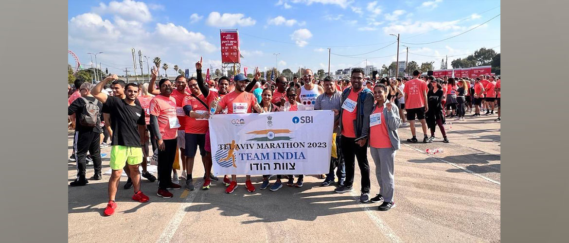  The officials of the Embassy and SBI participated in the Tel Aviv marathon, 2023.