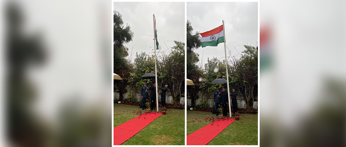  On the occasion of the 75th Republic Day of India, Ambassador Sanjeev Singla unfurled the National Flag