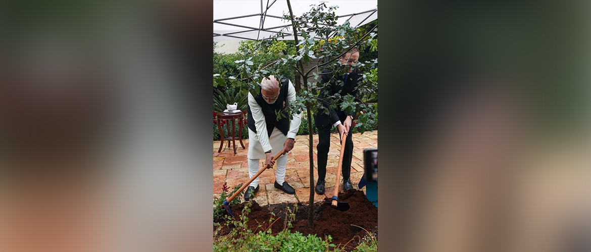 Hon’ble Prime Minister Shri Narendra Modi and Israeli President H.E. Mr. Isaac Herzog planted a tree at President’s House honouring PM’s...