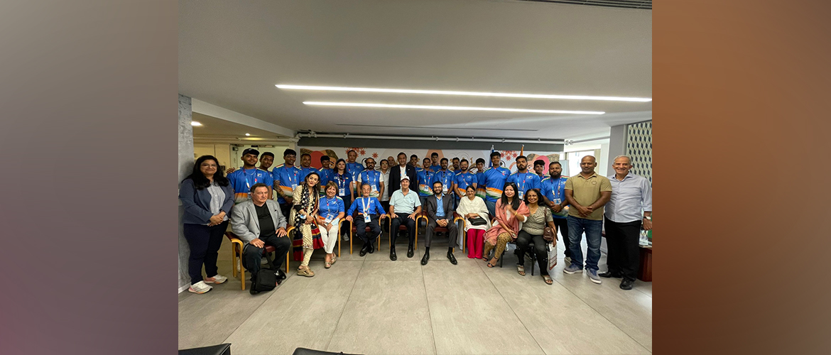  Embassy hosted the young Indian team participating in Maccabiah, International Jewish Olympics, 2022, & interacted with the senior members of the Indian Jewish community members.