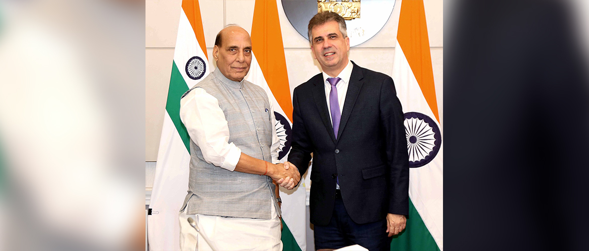  Minister of Foreign Affairs of Israel Mr. Eli Cohen called on Raksha Mantri Shri Rajnath Singh in New Delhi