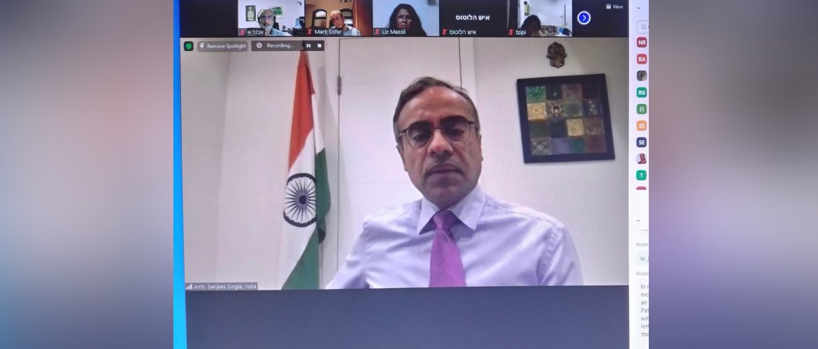  Indian Jewish Heritage Center organised a webinar on India-Israel relations in which the Ambassador was a guest speaker.